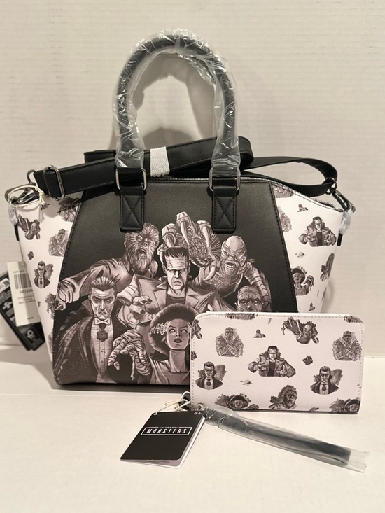 Loungefly Handbags - Loungefly NWT Universal Monsters Satchel Bag & Tech Wallet